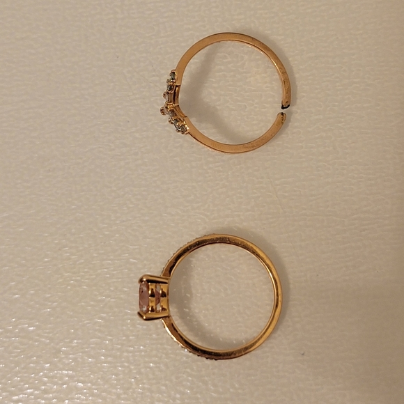 Swarovski Crystal Rose Gold Ring Set Pink Heart - Picture 4 of 5